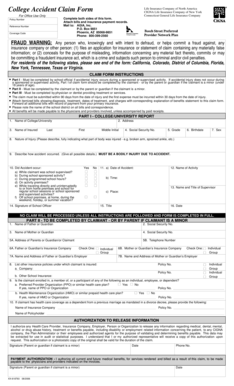 College Accident Claim Form