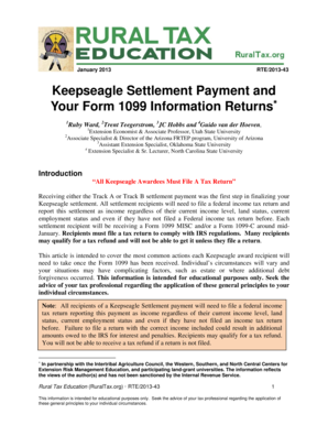 Keepseagle Settlement Payment and Form 1099 Information