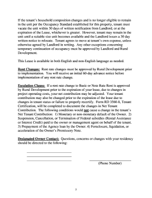 USDA Rural Development Lease Agreement