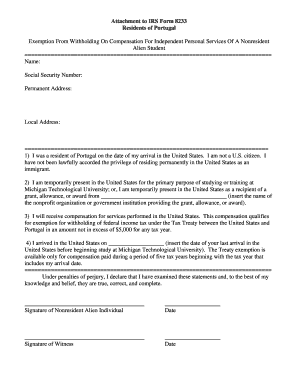 IRS Form 8233 Exemption for Nonresident Alien Students