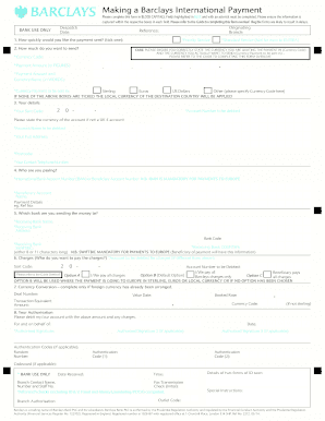 Barclays International Payment Form