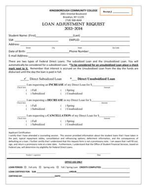 Loan Adjustment Request Form