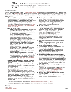 Free and Reduced-Price School Meals Application