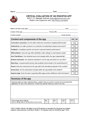 Critical Evaluation of an iPad/iPod App