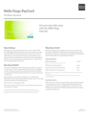 Wells Fargo PayCard Sign-Up Form