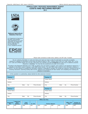 Agricultural Resource Management Survey Costs and Returns Report