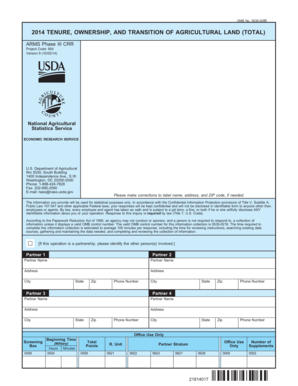 USDA Agricultural Land Tenure Form