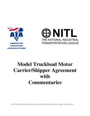 Motor Carrier/Shipper Agreement