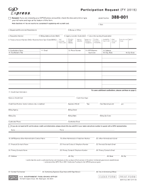 GPO Form 3001 Instructions