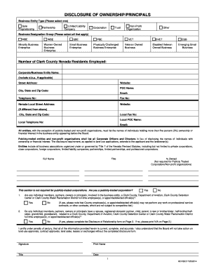 Disclosure of Ownership/Principals Form