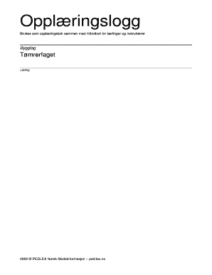 Norwegian Carpenter Apprentice Training Log