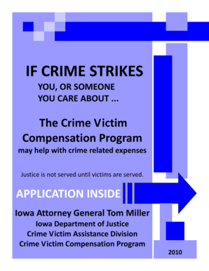 Iowa Crime Victim Compensation Application