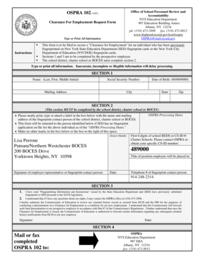 New York Clearance for Employment Request Form