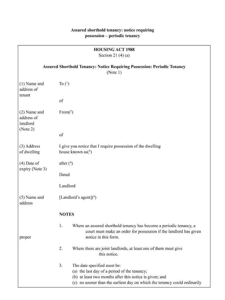 Served Section 21 Notice