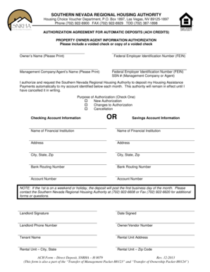 Authorization Agreement for Automatic Deposits