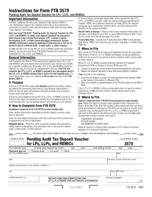 California Pending Audit Tax Deposit Voucher