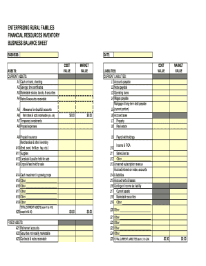Enterprising Rural Families Financial Resources Inventory