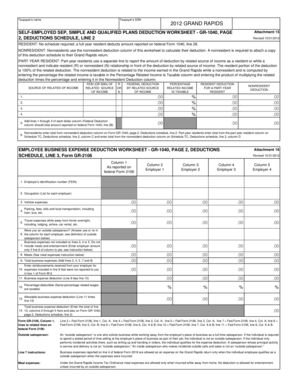Grand Rapids Self-Employed Deduction Worksheet