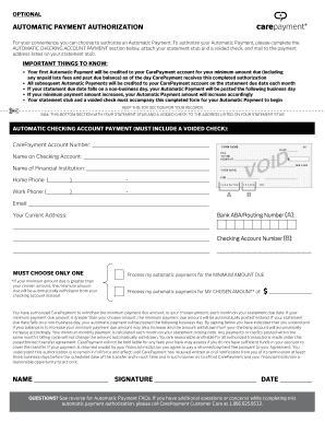 Automatic Payment Authorization Form