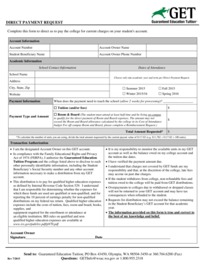Direct Payment Request for College Tuition