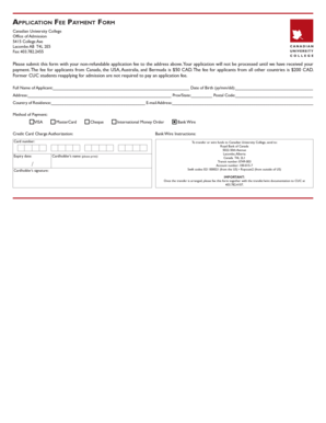 Application Fee Payment Form