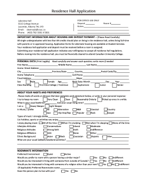 Residence Hall Application