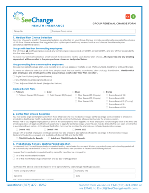 California Group Renewal Change Form