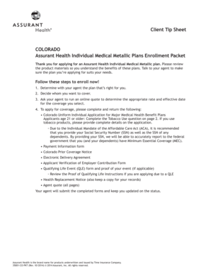 Colorado Uniform Individual Application for Major Medical Health Benefit Plans