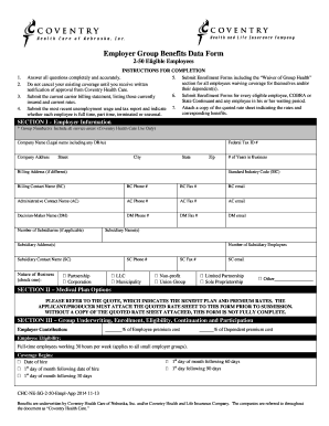 Employer Group Benefits Data Form