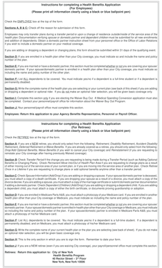 City of New York Health Benefits Application