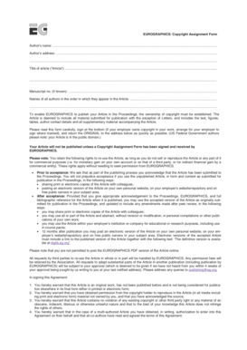 EUROGRAPHICS Copyright Assignment Form