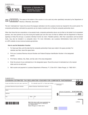 Louisiana Estimated Tax Declaration Voucher for Composite Partnerships
