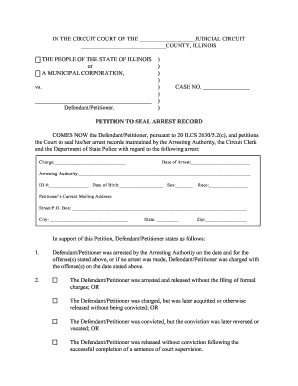 Petition to Seal Arrest Record