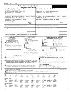 US Bankruptcy Court Voluntary Petition