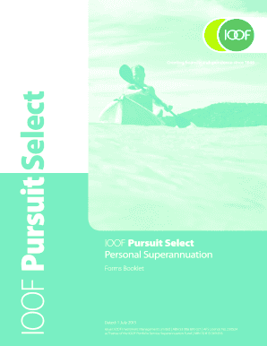 IOOF Pursuit Select Personal Superannuation Application