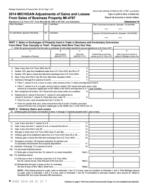 Michigan Adjustments of Gains and Losses Type