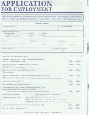 Employment Application Form