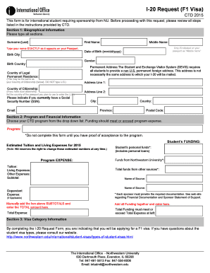 I-20 Request Form for F1 Visa