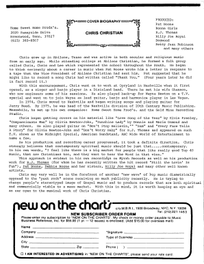 New Subscriber Order Form