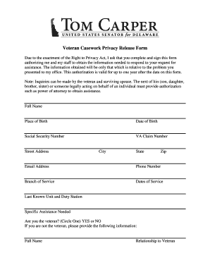 Veteran Casework Privacy Release Form