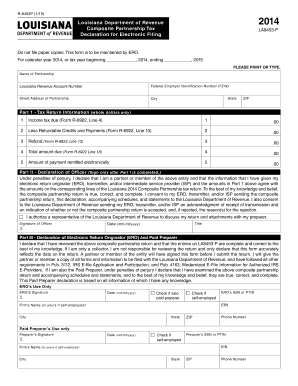 Louisiana Composite Partnership Tax Form LA8453-P