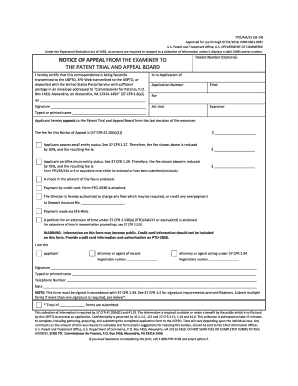 Notice of Appeal to Patent Trial and Appeal Board