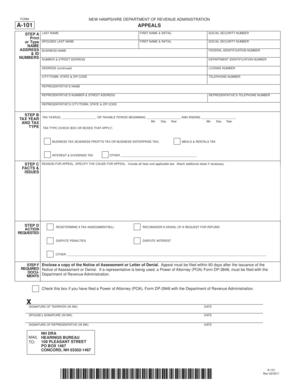 New Hampshire Tax Appeal Form