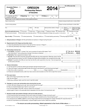 Oregon Partnership Return of Income