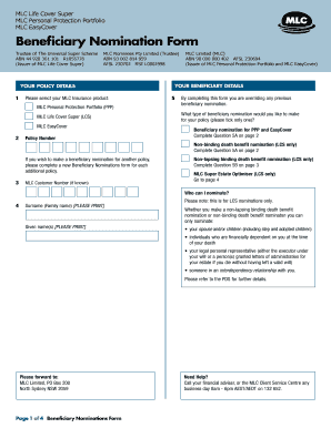 MLC Beneficiary Nomination Form