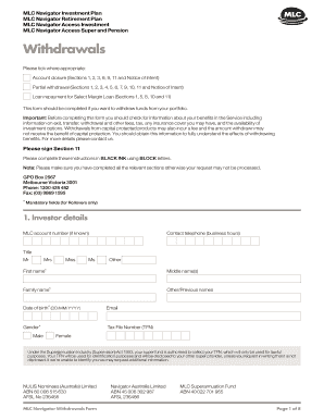 MLC Navigator Withdrawal Form