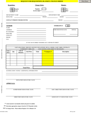 Purchase Requisition Form