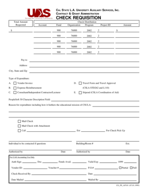 California State University Check Requisition