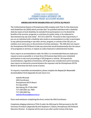 Americans with Disabilities Act Title II Request Form