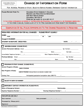 Change of Information Form